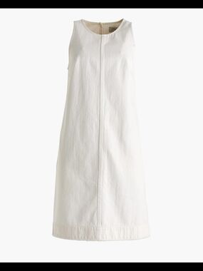J. Crew Sleeveless White Shift Denim Dress